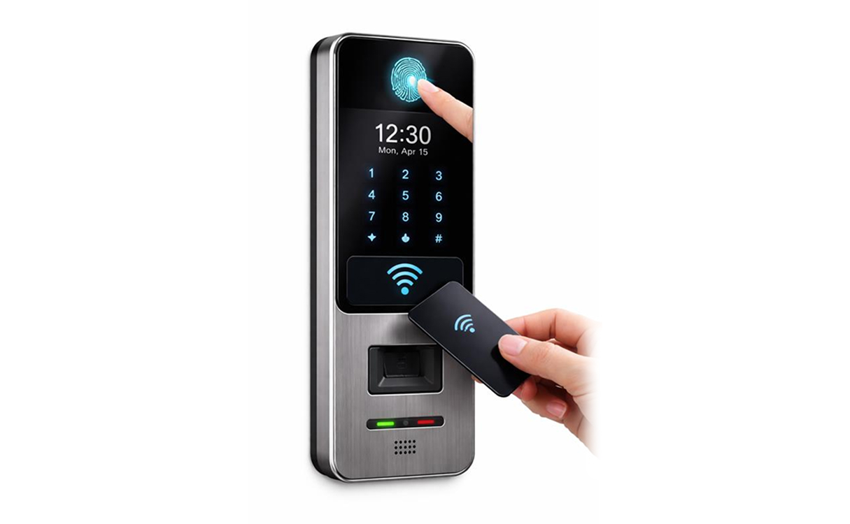 Biometric access reader with fingerprint and card authentication