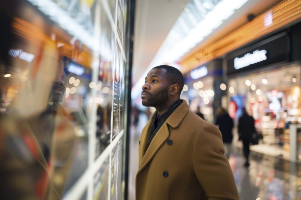 A black person choosing a smart home tech.